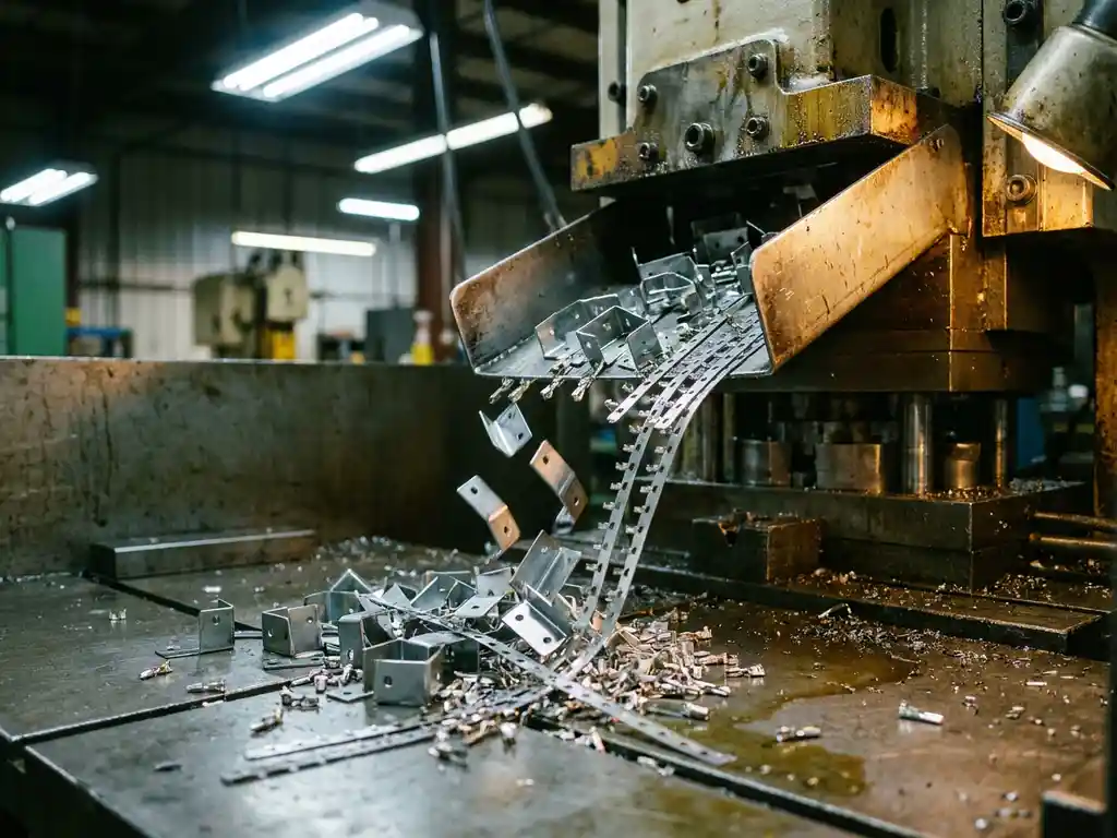 What parts are typically made with progressive dies?