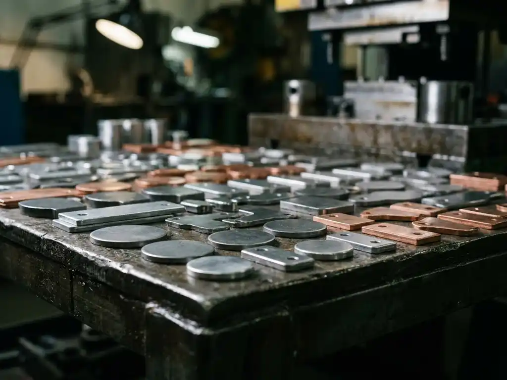 What materials can be stamped with a progressive die?