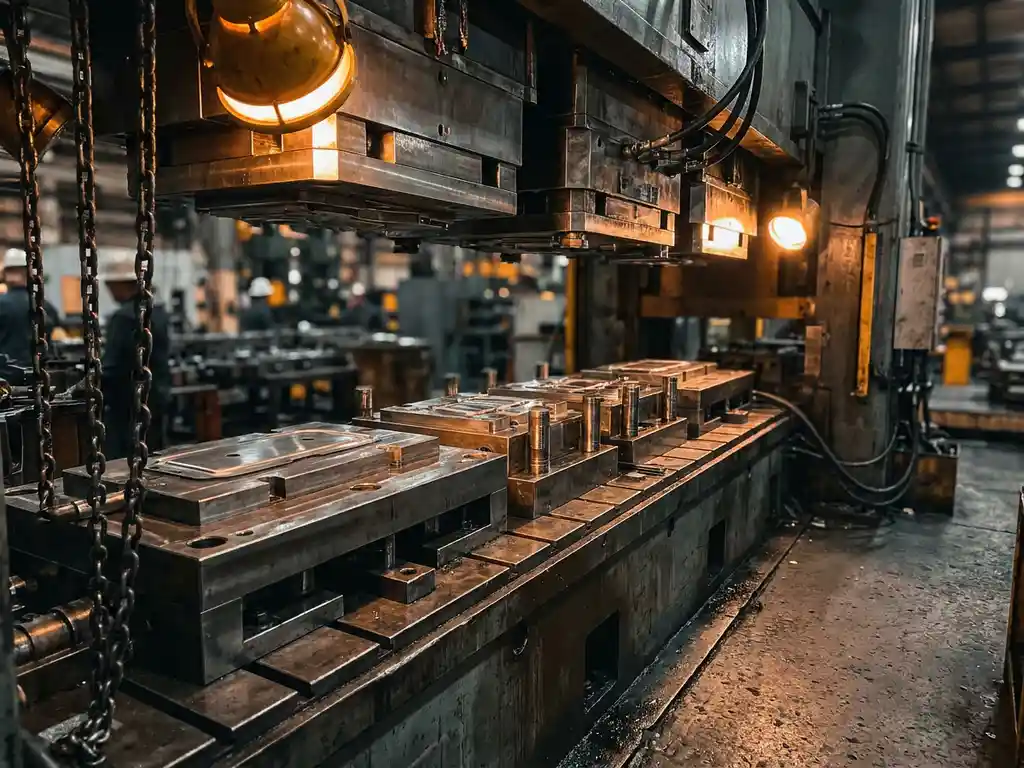 What is the difference between a single-action and double-action transfer press?